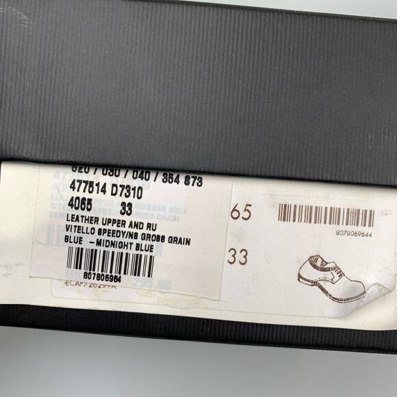 NIB Gucci kids leather shoes with web Midnight Blue Size 33 - Picture 12 of 12